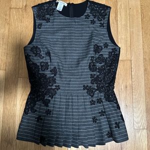 Oscar de la Renta embroidered wool top